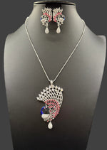 Peacock Pendants Set with earrings | Peacock full wing open– Famaza Couture