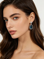 The Duchess American Diamond Teardrop Statement Earrings