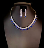 Artificial American diamond choker necklace set| Elegant jewellery Famaza couture