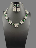 American Diamond Necklace Set with earring |3D Butterfly design