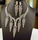 Sparkling Silver Cascade CZ Jewellery Set with Tikka | Famaza Couture