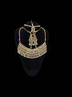 Bridal Golden Choker Set with Matha Patti | Famaza Couture
