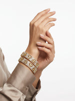 Handmade Dual-Tone Floral Trefoil Bangle Set – Gold & Silver Slip-On Kadas ✨