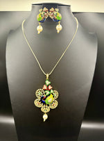 Peacock Pendants Set with earrings | Elegant Peacock Design – Famaza Couture