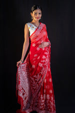 Full Jaal Chikankari Georgette Saree with Palla Keel Jaal Work – Elegant Ethnic Wear