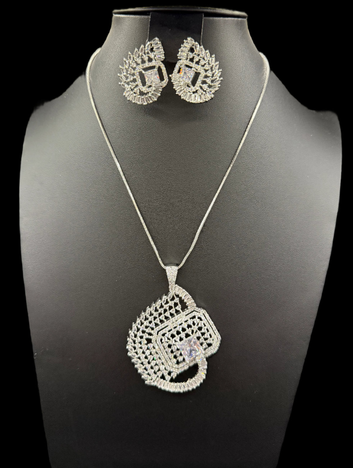 Artificial AD Pendants Set with earrings | Brooch Design – Famaza Couture