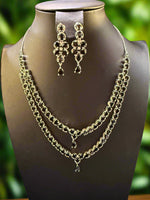 The Regal Majesty Double Layer AD Jewellery Set - Premium Luxury Jewellery | Famaza Couture