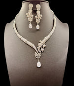 Luxury Handcrafted AD Look Necklace & Earring Set | Elegant Bridal Jewellery – Famaza Couture