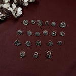 Oxidised silver press-on nose pin