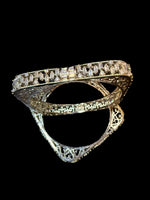 American diamond square white bangels