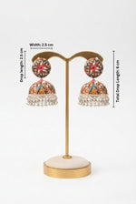 Detailed Radha Krishna Miniature Art Jhumka Earrings | Ethnic Statement Jewellery