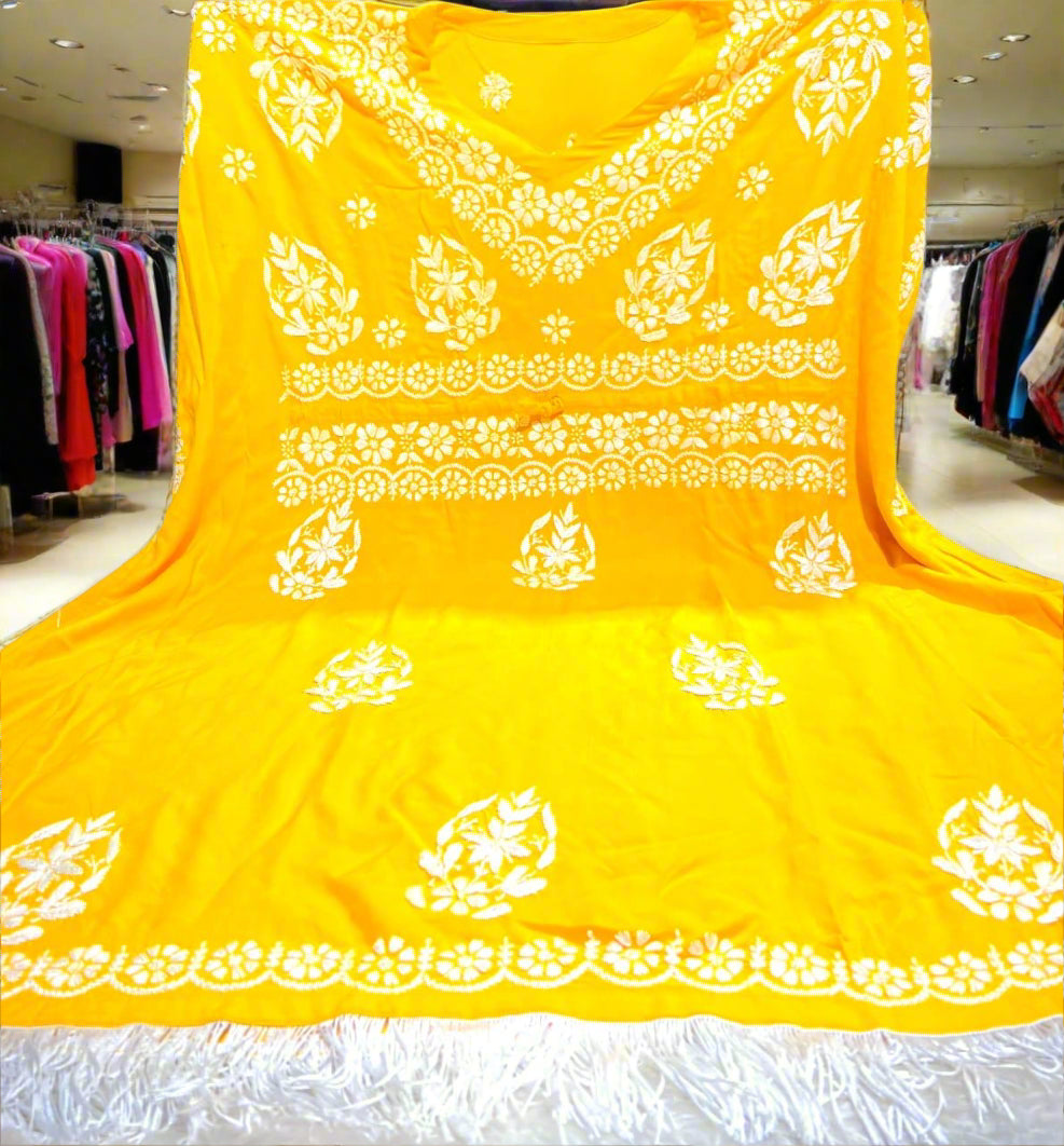 Azmat Chikankari Kaftan dress