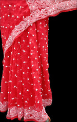 Full Jaal Chikankari Georgette Saree with Palla Keel Jaal Work – Elegant Ethnic Wear