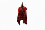 A Maroon colour velvet stole with golden stones work all over the stoles.
