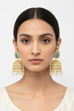 A Royal Gilded sky blue Monalisa Stone and Coin Golden