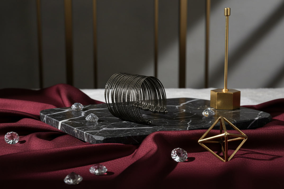 A modern-black-and-silver-bangles-for-fusion-wear