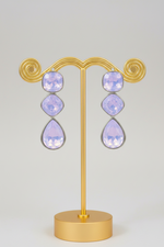 Neon 3-Tier Crystal Drop Statement Earrings