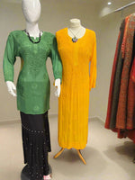 Chikankari Short Kurti/Shirt/Top - Viscose - Ghass Patti work