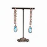 American diamond earrings with pink and sky blue.