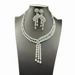 white American diamond and Turquoise stones necklace set with leaf pattern by famaza couture