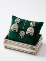 American Diamond Jhumkey and Maang Tikka Set | Bridal Jewellery Ensemble for Weddings, Eid & Festivals