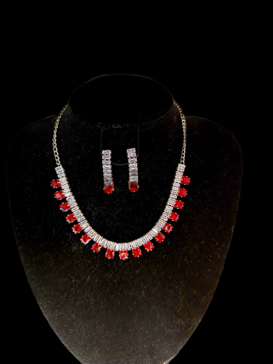 Artificial American diamond choker necklace set| Elegant jewellery Famaza couture