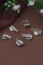 Oxidised silver press-on nose pin