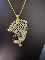 Peacock Pendants Set with earrings | Peacock full wing open– Famaza Couture