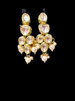 Five Layer Imitation Pearl Necklace Set with Kundan Pendant & Earrings
