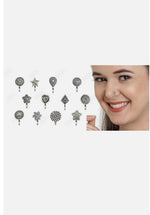 Oxidised silver press-on nose pin