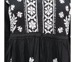 Black short frock with white floral chikankari embroidery on a white by famaza couture
