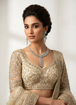 Turquoise and white American diamond necklace set with leaf pattern by famaza couture