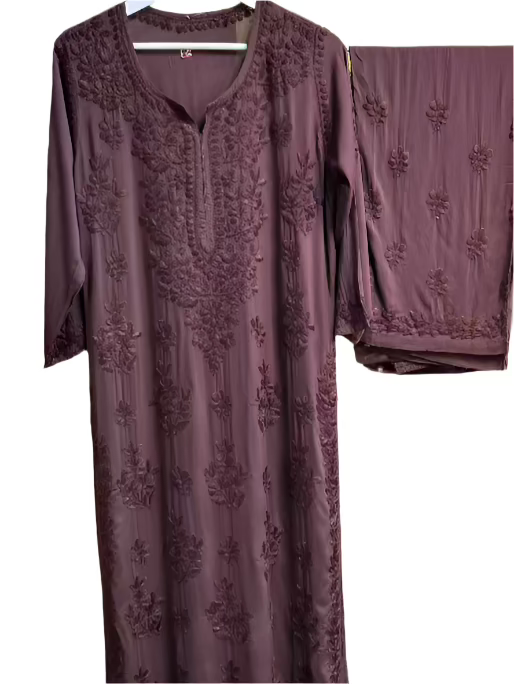 Lucknowi Hand Embroidered Kurti Top