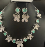 American Diamond Necklace Set with earring |3D Butterfly design