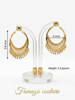 18K Gold Plated Filigree Chandbali Hoops | Artisan-crafted filigree earrings