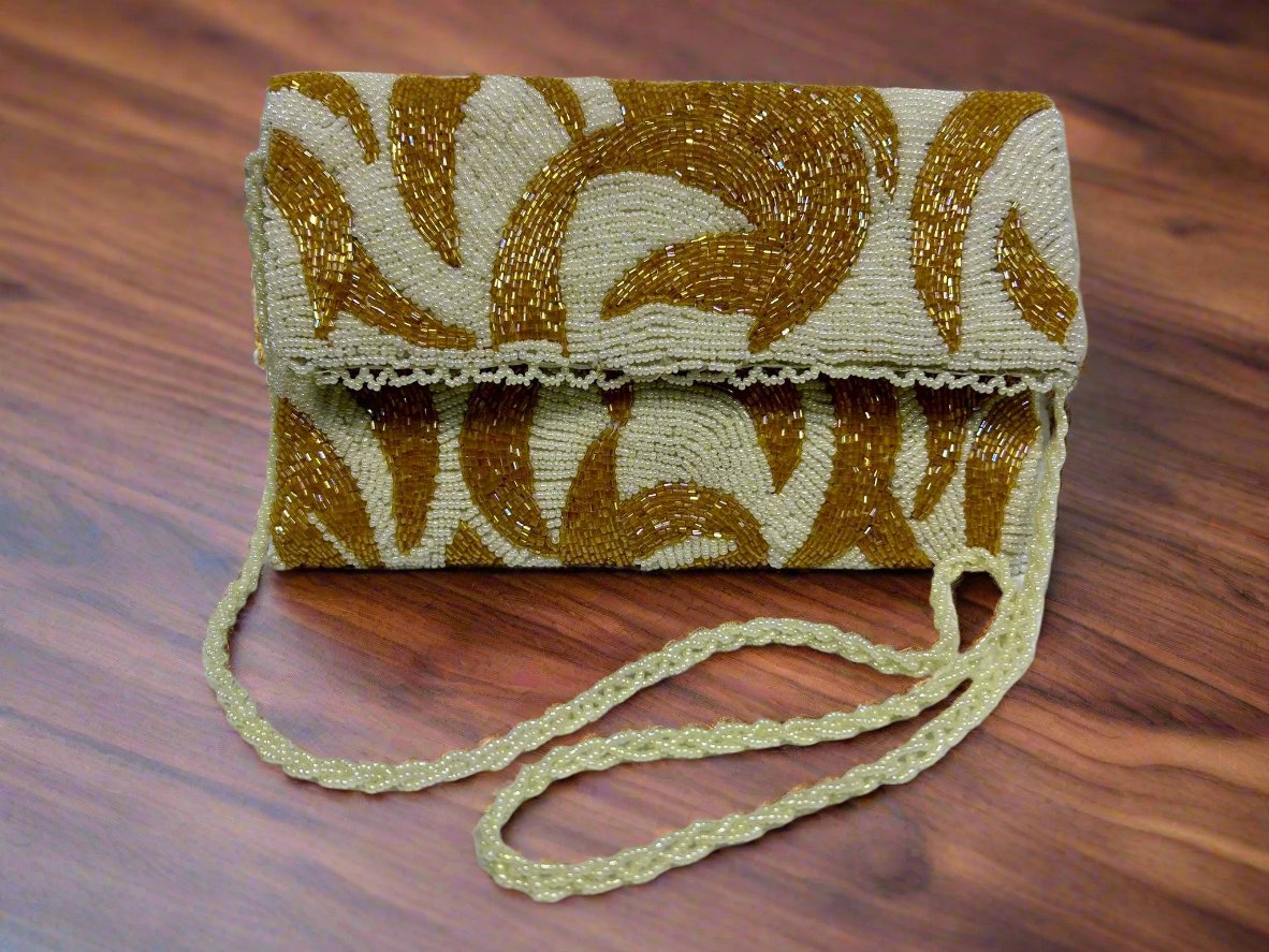 Clutch Bag - White/Mustard