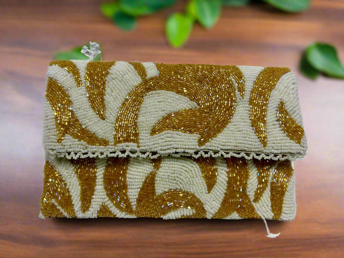 Clutch Bag - White/Mustard