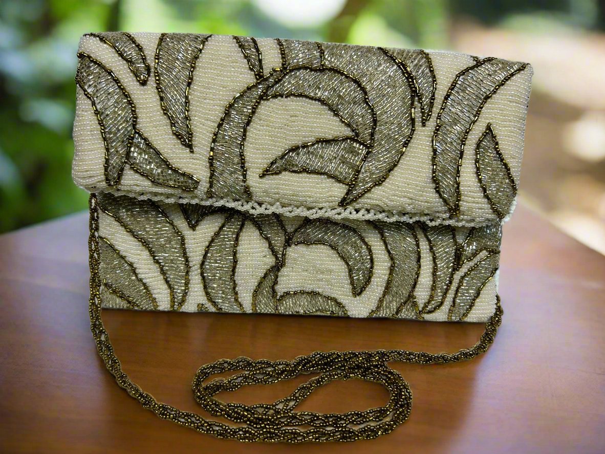 Clutch Bag - White/Silver