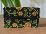 Clutch Bag - Black Multicolored floral