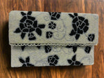 Clutch Bag - White Black Floral