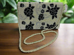 Clutch Bag - White Black Floral