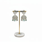 American Diamond Emerald Green Drop Earrings – Festive Indian Jewellery