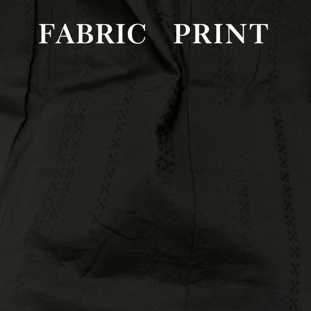 Close-up of black fabric with stitching details