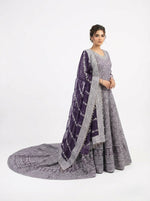 Luxurious Embroidered Tail Maxi Bridal Dress | Pakistani 3-Piece Party Wear Gown