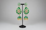 Meenakari Ambi Long Jhumka Earrings | Lightweight Bridal & Party Wear – Famaza Couture