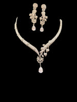 Luxury Handcrafted AD Look Necklace & Earring Set | Elegant Bridal Jewellery – Famaza Couture
