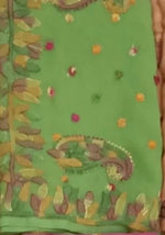 Georgette Saree with chikankari Keel Jaal Embroidery – Elegant Palla Work | Famaza Couture