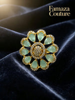 The Maryam Imperial Radiant American Diamond Statement Ring – Gold Plated Adjustable Ring