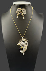 Peacock Pendants Set with earrings | Peacock full wing open– Famaza Couture