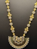 Gold Plated FloralSet with White Accents | Necklace & Earrings | Famaza couture